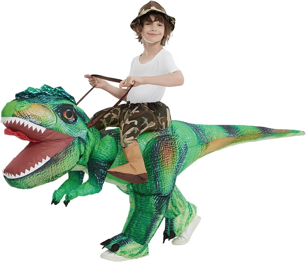 COMIN Inflatable Dinosaur Costume Kids Toddler Funny Blow Up Dino T Rex Costumes for Halloween Party Cosplay 48“