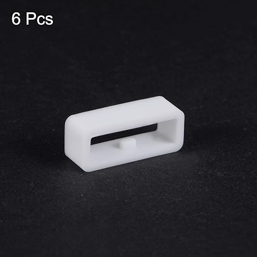 Miniatura 3 de 6 anillos de cierre de bucle para correa de reloj, 0.630 in, color blanco