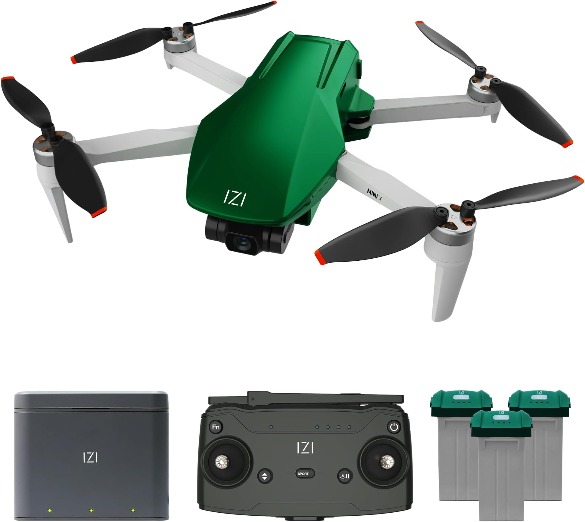 IZI Mini X Nano Fly More Combo 4K Drone with camera UHD 20MP CMOS, 93-min Flight TimeRemote Controlled Drone Camera , 4KM Live Video, GPS, 3-Axis Gimbal, 10+ Flight Modes, 3 x Smart Battery, Fast Tri-Charger, 249g