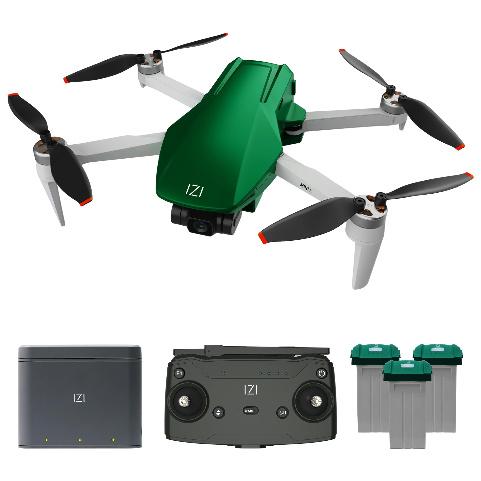 IZI Mini X Nano Fly More Combo 4K Drone with camera UHD 20MP CMOS, 93-min Flight TimeRemote Controlled Drone Camera , 4KM Live Video, GPS, 3-Axis Gimbal, 10+ Flight Modes, 3 x Smart Battery, Fast Tri-Charger, 249g