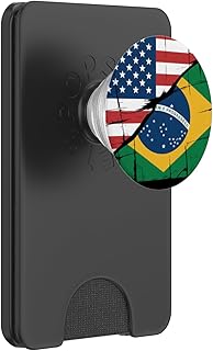 Brazilian Roots Half American Flag Brazil PopSockets PopWallet for MagSafe