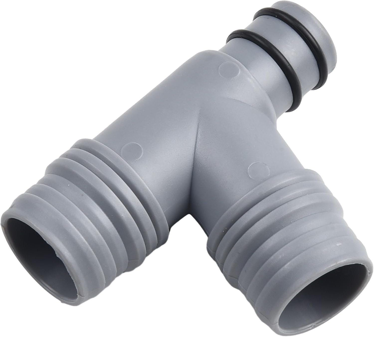 Kitchen Sink Overflow Hole Conversion Joint, PP Drainage Pipe Tee Fitting with Pre-Installed Rubber Gasket for Quick Connection of Threaded Pipes and Garden Hoses, Gray