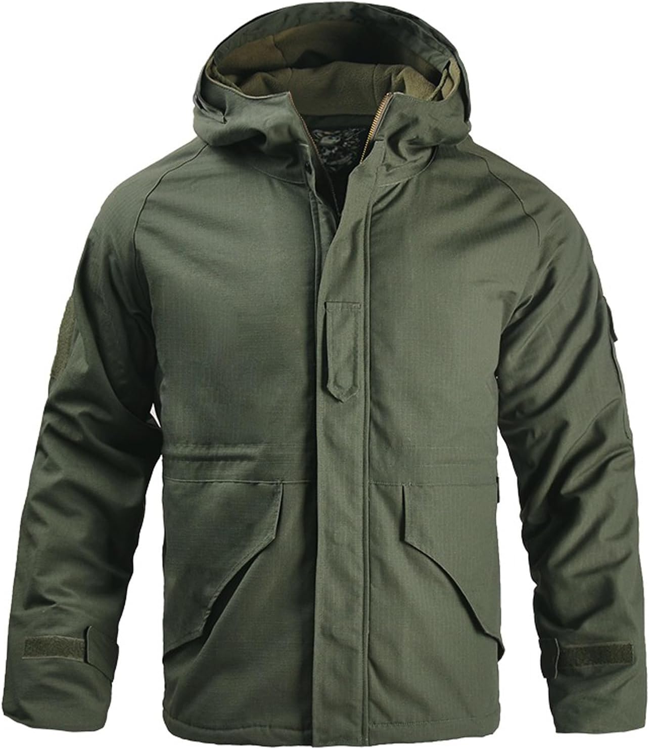 HAN·WILD Men's Military Jacket Tactical Winter Coats Fleece Hooded Outdoor Warm Hiking Soft Shell