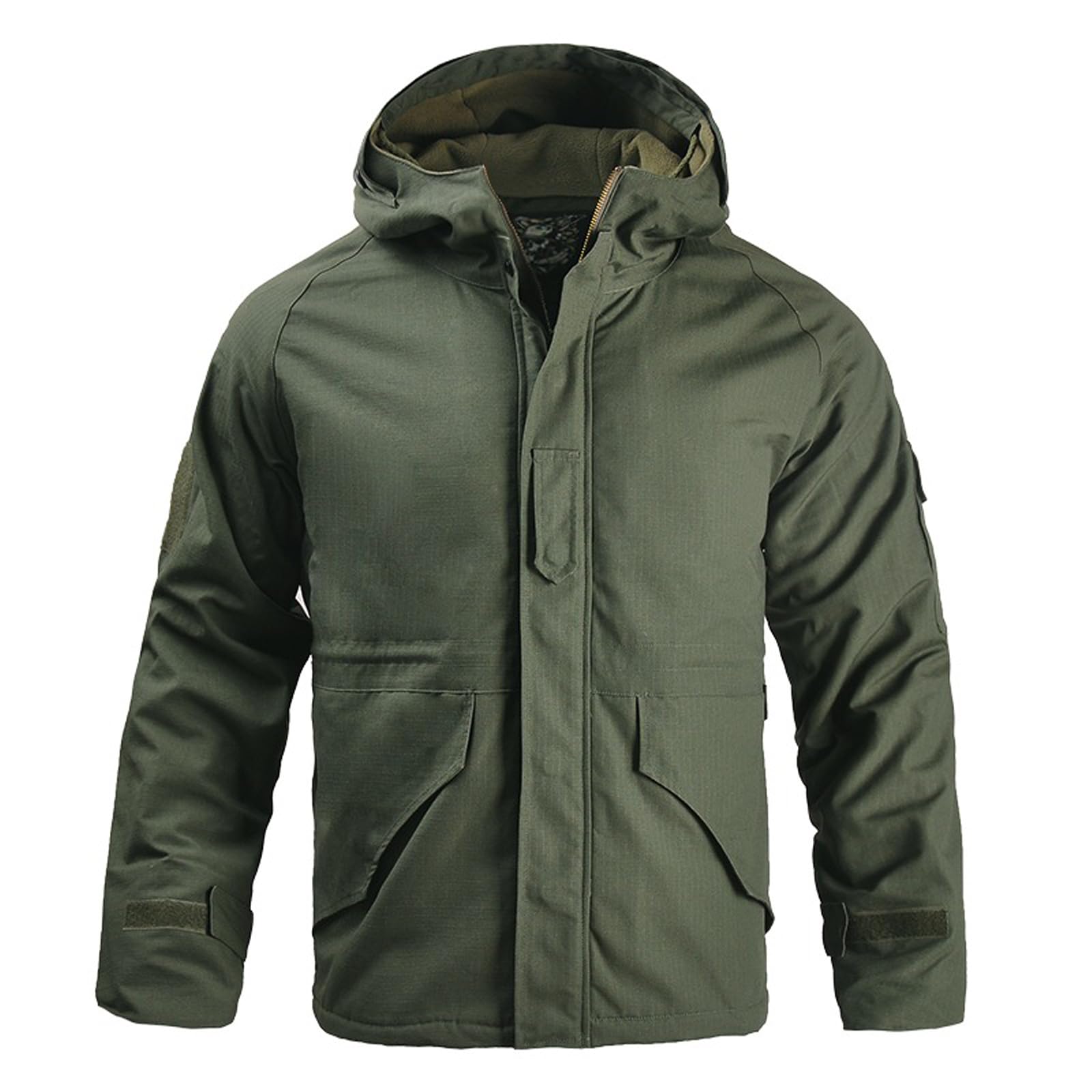 HAN·WILD Men's Military Jacket Tactical Winter Coats Fleece Hooded Outdoor Warm Hiking Soft Shell