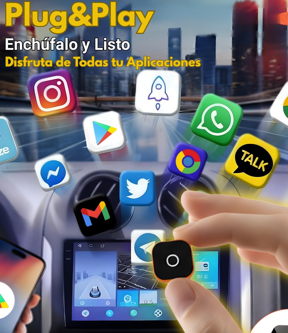 【Carplay Inalámbrico 2026】 Android Auto Adaptador Bluetooth Compatible con iPhone Apple Y Android, Elimina Cables Mejora tu Experiencia con el Coche Conexión Estable y Sin Retrasos (SwiftLink SE MAX) — view 8