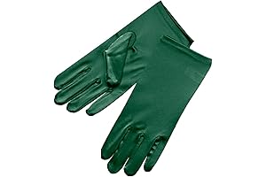 Shiny Stretch Satin Wrist-Length Evening Dress Gloves