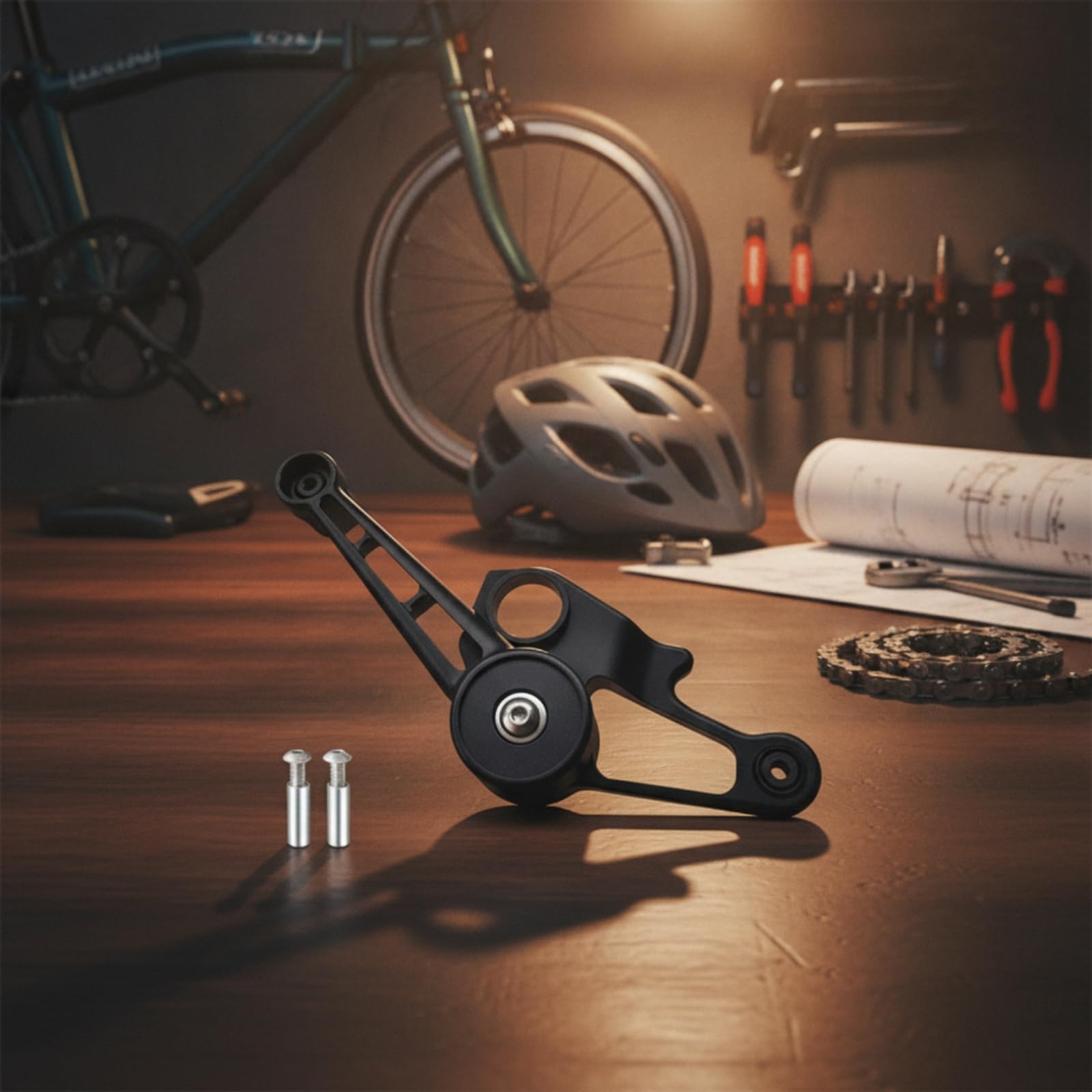 Almencla Tensionador de Cadena de Bicicleta Herramienta Ajustador Montaje Bicicleta Plegable Aluminio Construcción Ligera Adecuado para Recorridos Taller de
