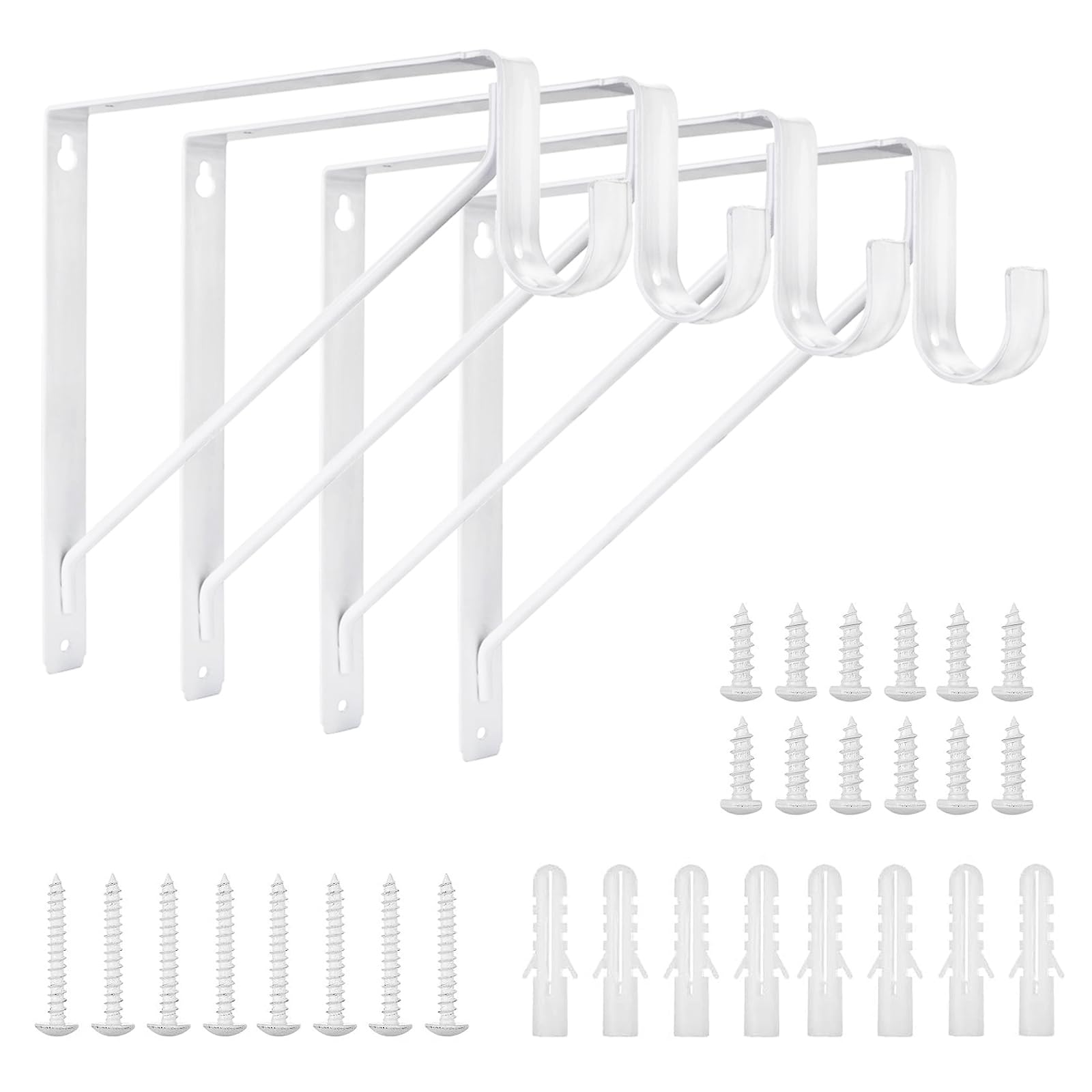 Snapklik.com : KOVOSCH 4 Pack Heavy Duty Closet Shelf & Rod Brackets