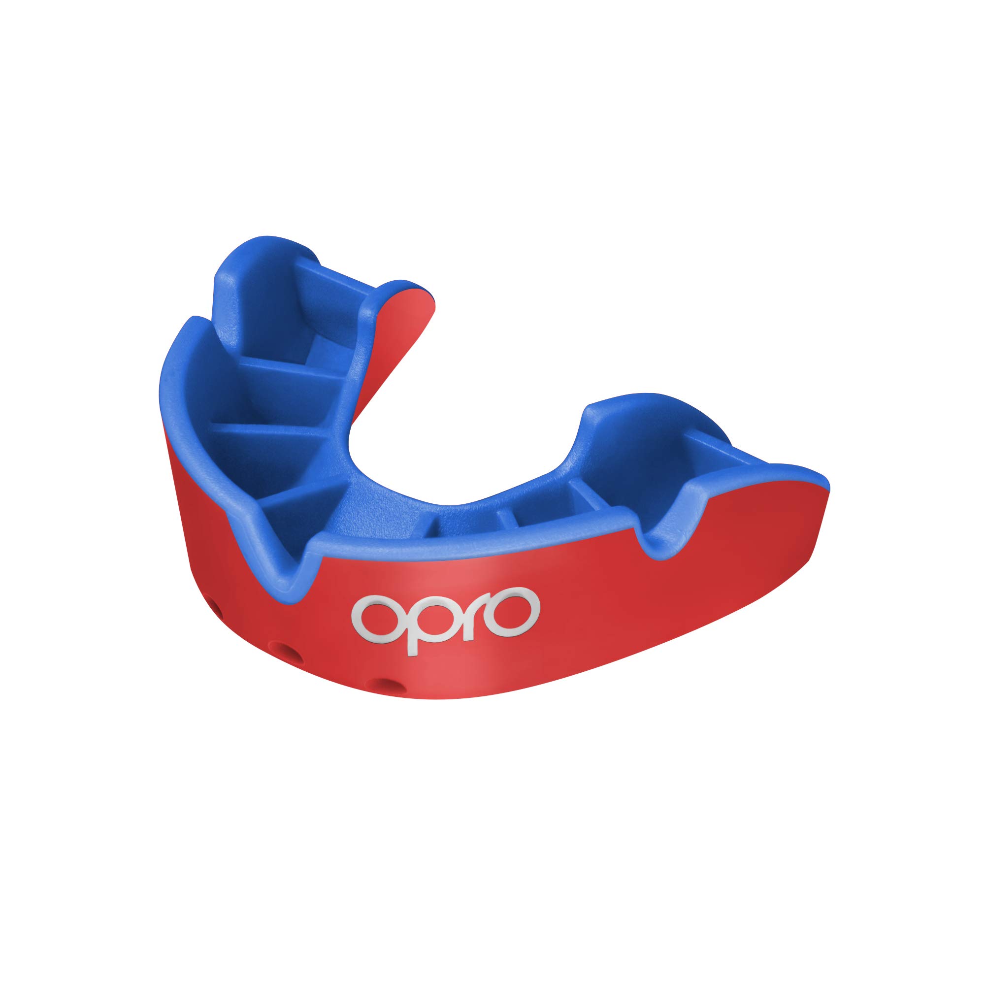 OPRO Silver Match Level Adult and Youth Sports Mouthguard with Case, Gum Shield for Hockey, Lacrosse, Rugby, MMA, Boxing and Other Contact and Combat Sports (Youth, Red)