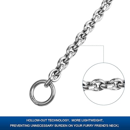 Miniatura 3 de Ruffrugger Ellipse - Collar de cadena para perro para entrenamiento, collar ajustable para perros medianos, 0.157 in, se adapta a perros con