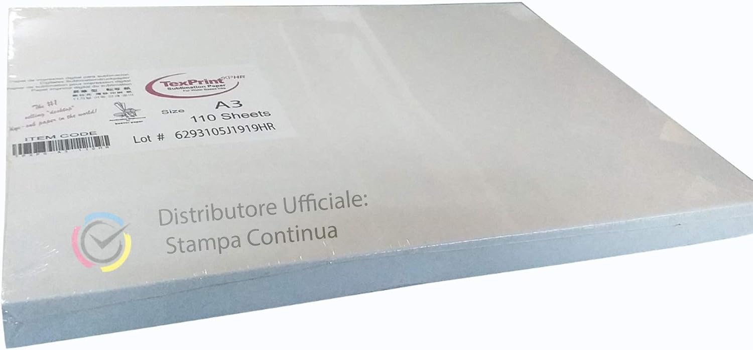 Impresion Continua Papel de sublimaciòn A3 Texprint, Blanco, A4 :  Amazon.es: Oficina y papelería