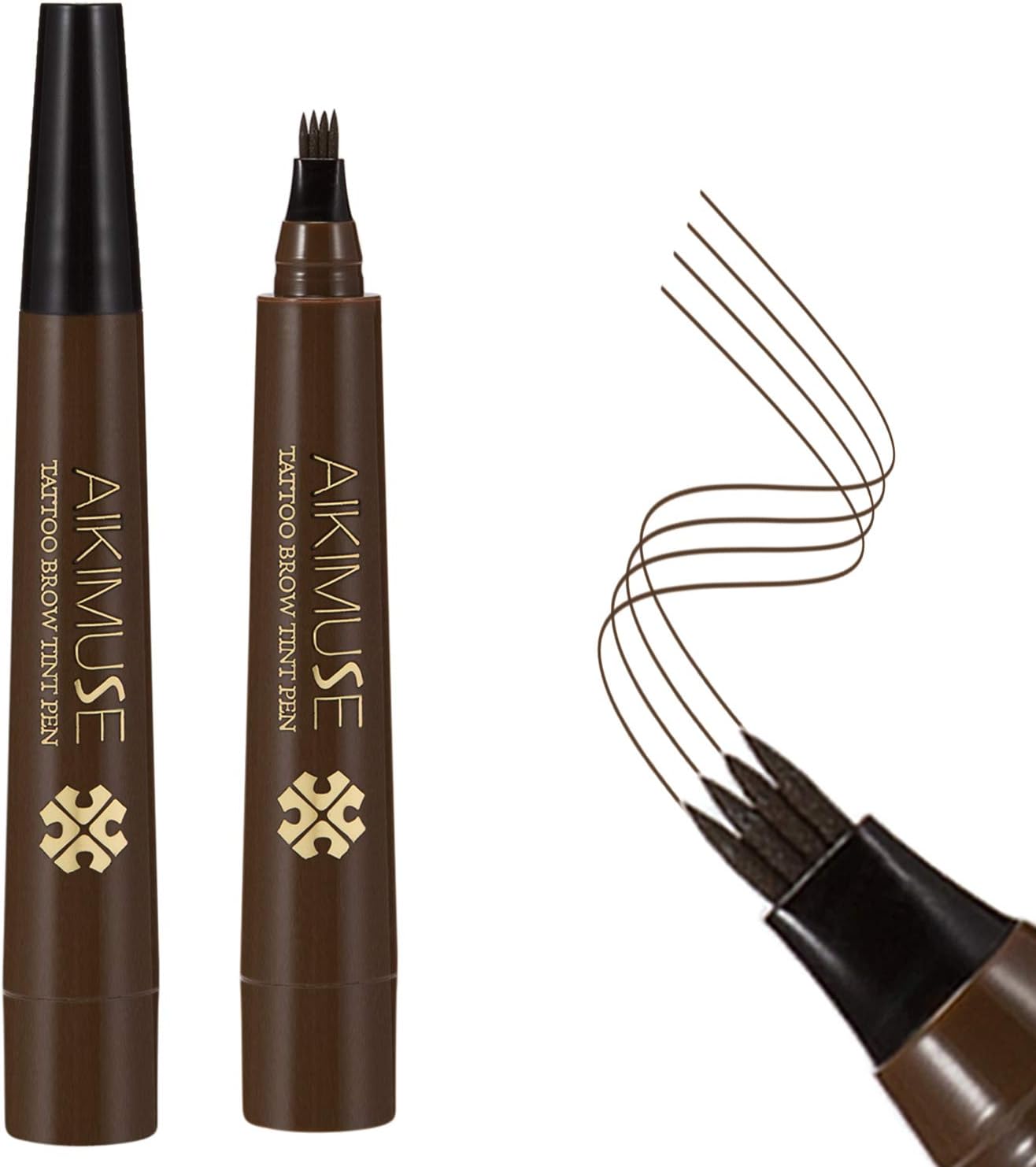 Lusucat Liquid Eyebrow Pen Waterproof Microblading Eyebrow Pencil with a Micro-Fork Tip Applicator Creates Natural Looking Brows Effortlessly