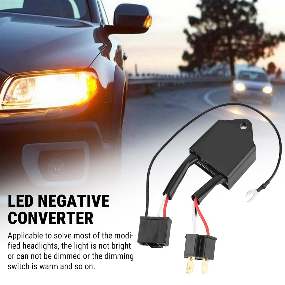 Convertitore di Polarità, 2 Pezzi Invertitore di Polarità, LED/HID Interruttore Negativo Adattatore per H4, Convertitore Negativo Polare, per Tutti i Tipi di Auto