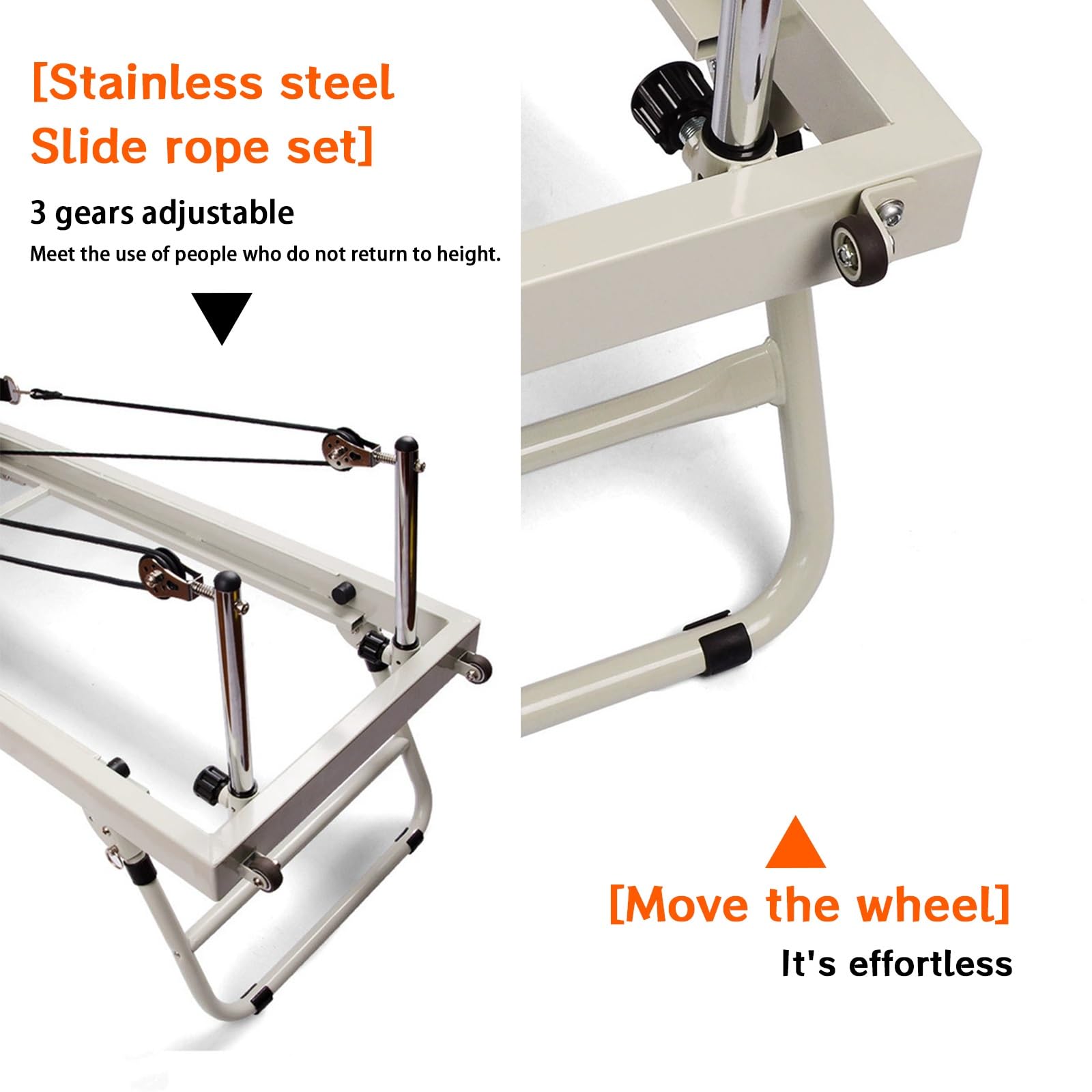 Folding Pilates Reformer for Home with Metal Spring, Folding Pilates Device, Multifunctional Pilates Bed, Adjustable Intensity(Black)