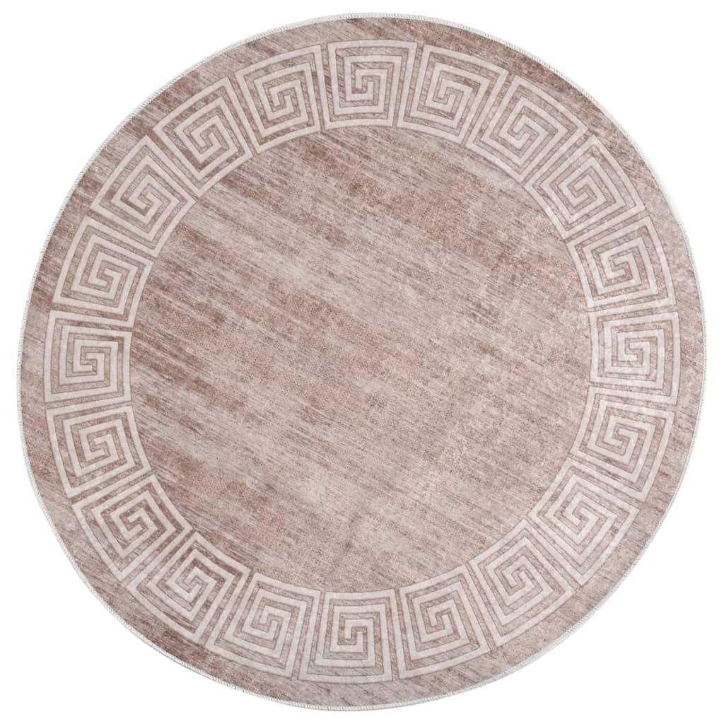 Tapis de jardin beige 120 cm lavable et antidérapant pour extérieur
