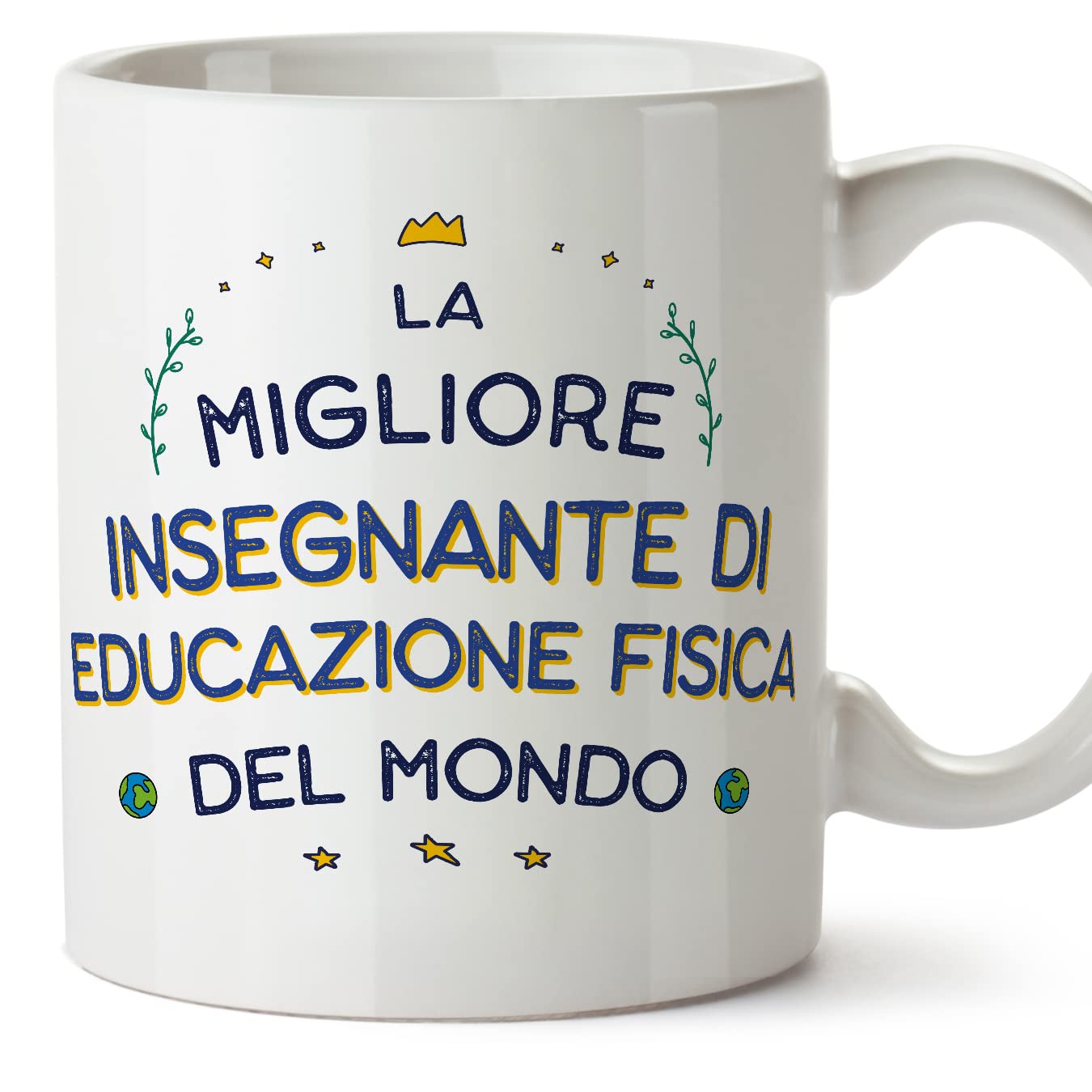 MUGFFINS Physical Education Teacher Woman Mug - in Italian - Miglior del Mondo - Funny Gift for Colleagues - Ceramic 11oz Mug