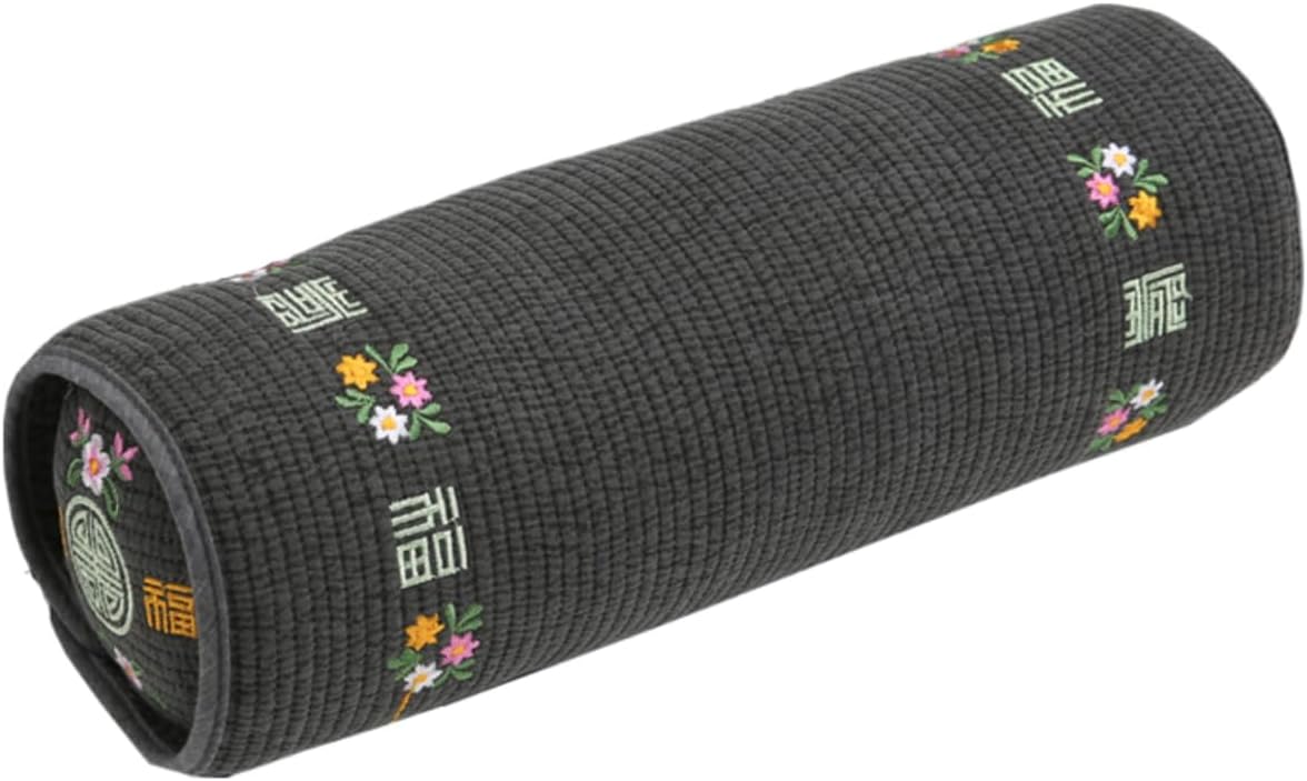 Kepitome Korean Buckwheat Cervical Pillow - Official Partnership with Begozani (BTS Jungkook's Pick); Adjustable Neck Roll Pillow with Organic Pillowcase to Provide Firm Support, 12x4