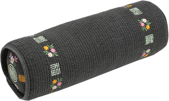 12-inch Korean Buckwheat Cervical Neck Roll Compact Cypress-Filled Bolster Pillow for Targeted Neck Support BTS Jungkooks Pick Adjustable Firmness, Organic Cotton Cover