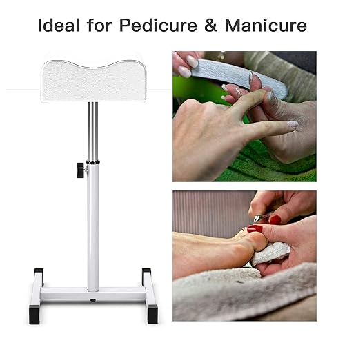 Miniatura 6 de CHAOEEMY Pedicure - Reposapiés ajustable de altura para técnico con patas antideslizantes, equipo de uñas, spa, color negro