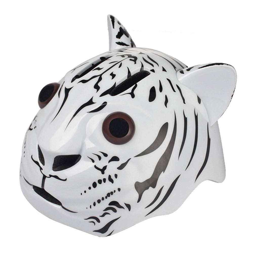 Casco de bicicleta para niño con diseño de tigre blanco ideal para patinaje y bici de balance