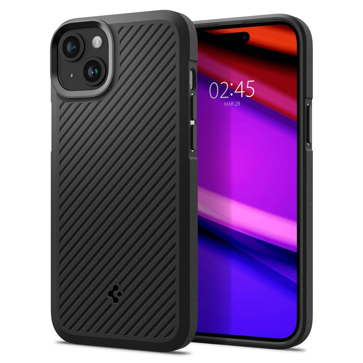 Spigen iPhone 15 ile Uyumlu Kılıf Core Armor Üst Düzey Koruma Dokulu Yüzey Siyah Kapak - ACS06479 (Spigen TR Garantili)
