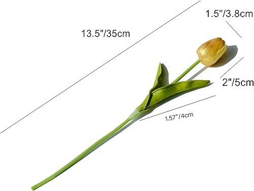 Miniatura 2 de Mandy's - 20 flores de oro artificiales de seda de tulipán falso de 13.5 pulgadas para Año Nuevo, primavera, día de la madre, Pascua, día de San