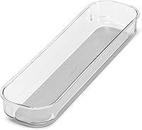 Vista 3 de madesmart Contenedor antimicrobiano de agarre suave transparente de 14.0 x 4.0 in, gris claro