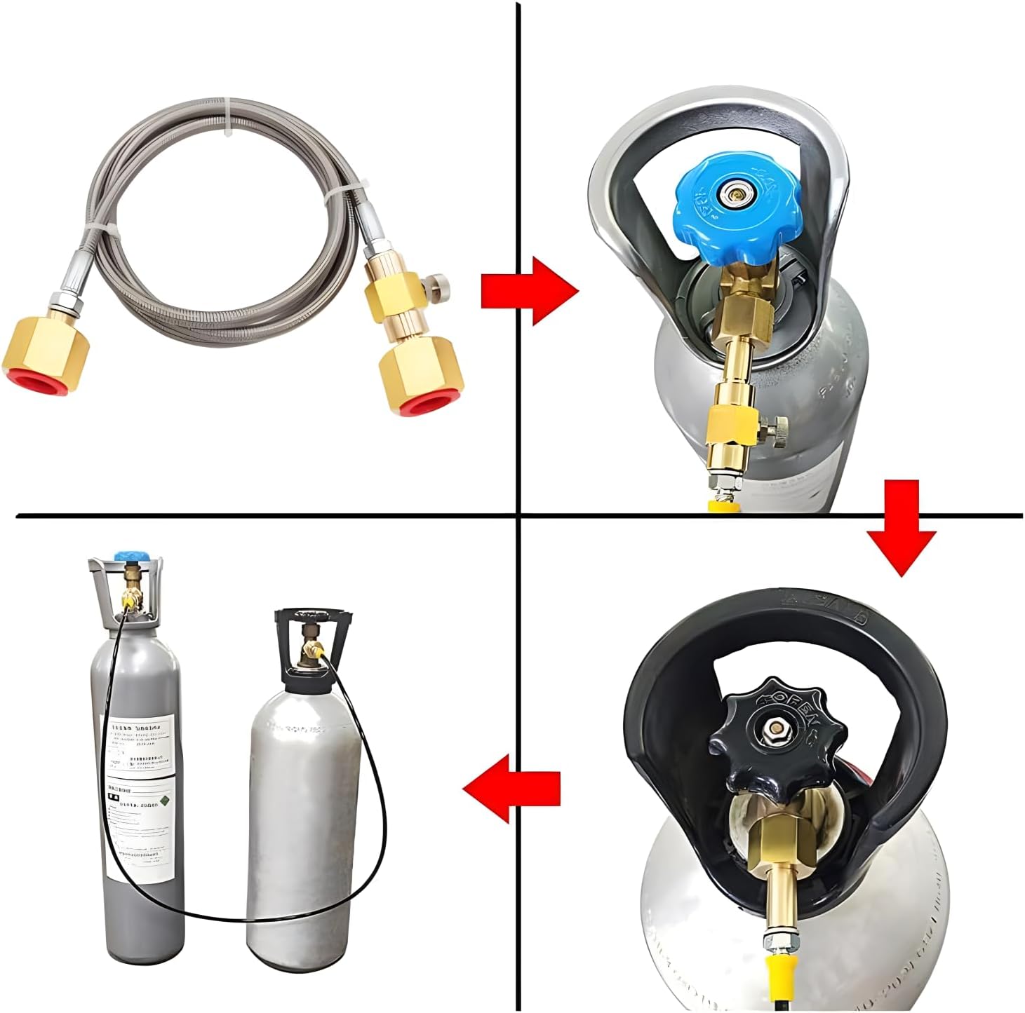 Co2 Tank Cylinder Refill Station Filling Charging Adapter With 60 inch Hose CGA320 Tank Fill CGA320 Tank