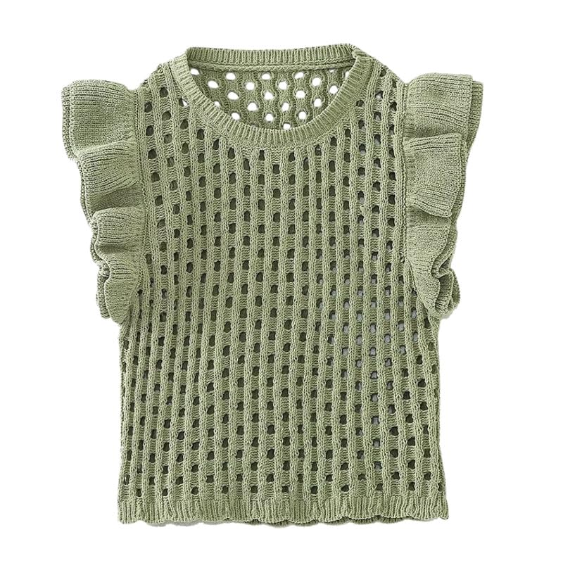 Women's Layered Vest Top U Neck Solid Color Pullover Short Sleeve Casual Regular Fit Top