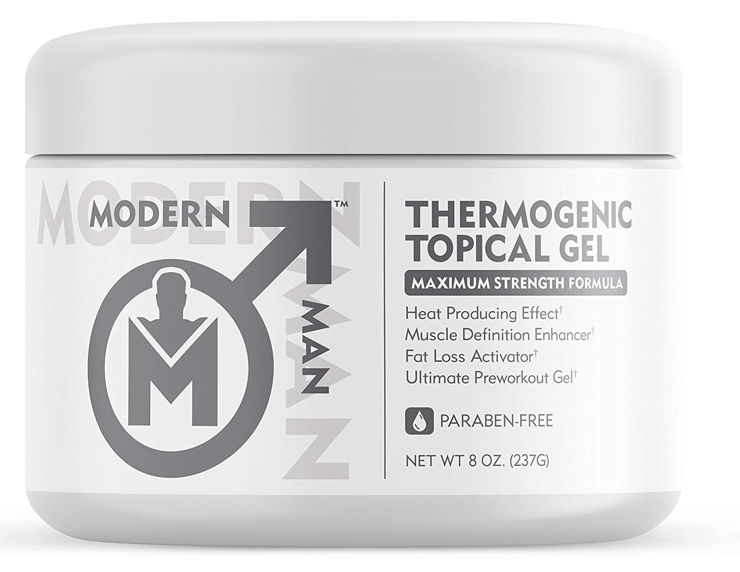 Modern Man Thermogenic Fat Burning Cream - Belly Fat Burner for Men - Skin Tightening Sweat Enhancer Gel | Burn Stomach Fat for Defined Six Pack Abs & Steel Physique | Bodybuilding Weight Loss