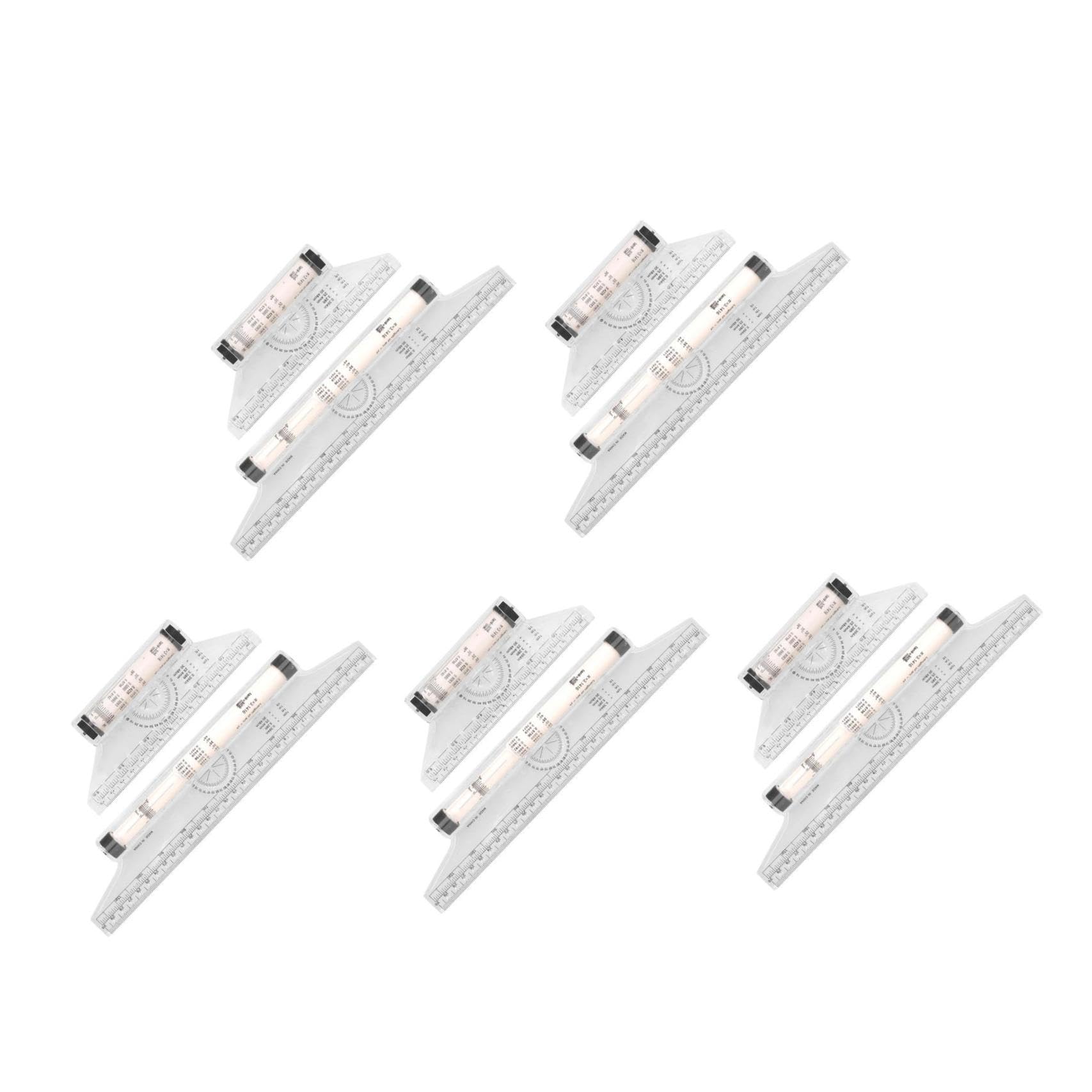 Lurrose 5 Set Disegno Del Righello Di Design Righello Da Disegno Per La Misurazione Dell'angolo Quadrato Per La Lavorazione Del Legno Del Trasparente Plastica 2 Pezzi*5