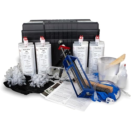 40′ Contractor Polyurethane Foundation Crack Repair Kit-Seal and Stop Water Leaks Through Concrete Wall Cracks. for use on Concrete Basement Cracks