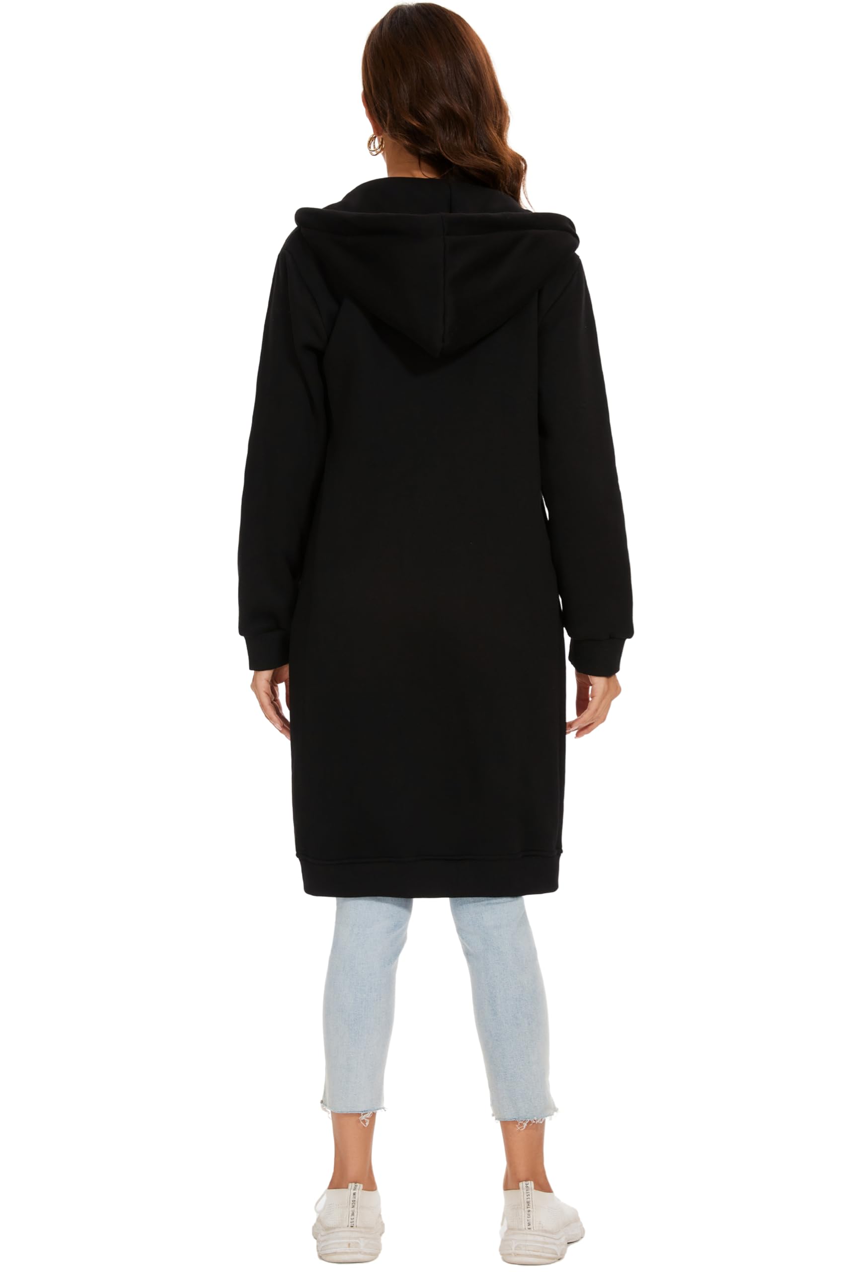 Sweat à Capuche Long Zippé pour Femme Automne et Hiver Manteaux d'automne et d'hiver à la Mode Manteaux Chauds Sweats à Capuche Longs Faites Une Promenade Relaxante