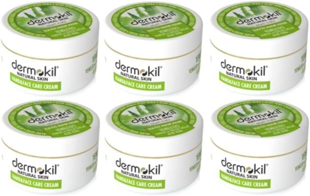 Dermokil Natural El ve Yüz Bakım Kremi, Aloe Vera, 300 ml x 6 Adet