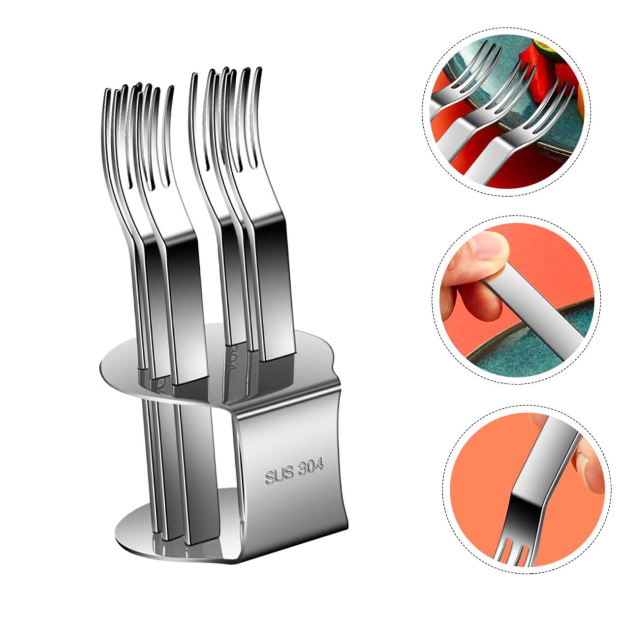 Alipis 2sets Forchette Inossidabile Con Base Per Dessert e Forchettine e Pratiche Per Appetizer e Tè Per e All