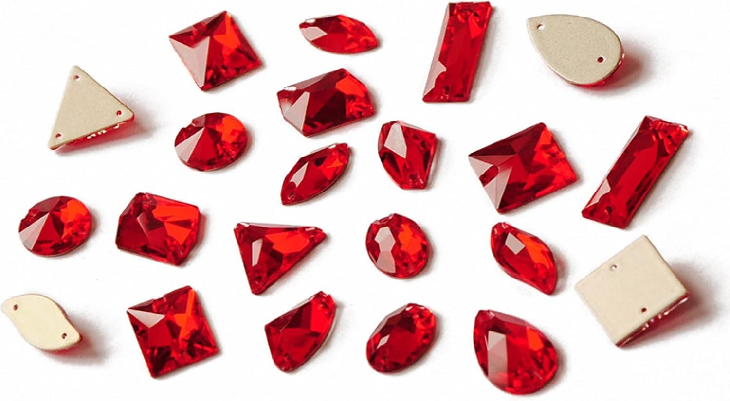 cyrkonie， Łza światła Siam do szycia kamieni czerwony szklany kryształ kryształki strass ubrań(11x18mm 24pcs)