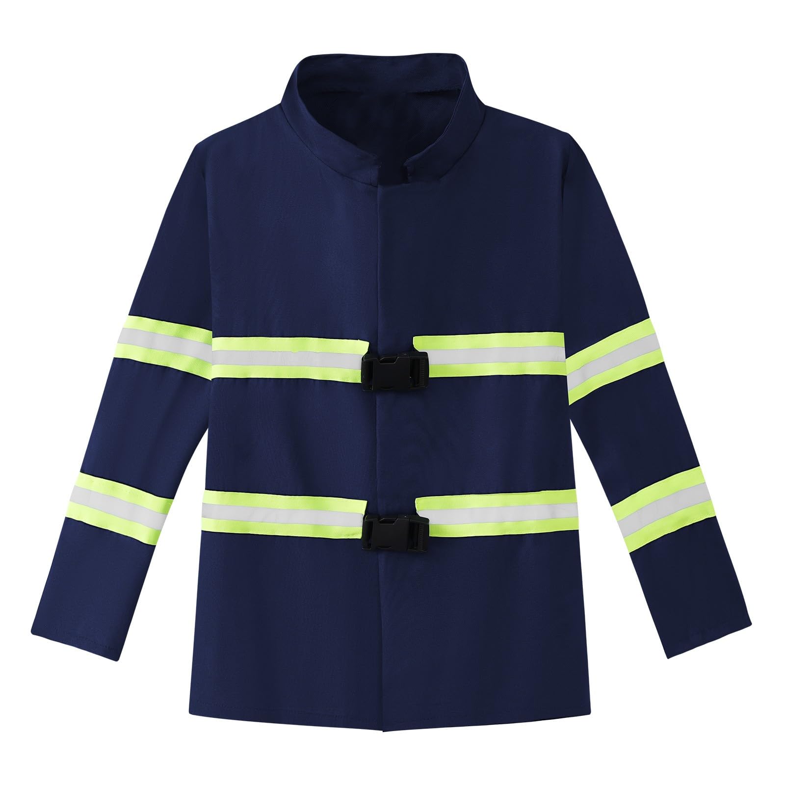 Generico Costume da Pompiere per Bambini, Divisa da Vigile del Fuoco Blu con Casco Rosso, Estintore, Walkie Talkie e Attrezzi, Abito per Carnevale, Halloween e Recita Scolastica
