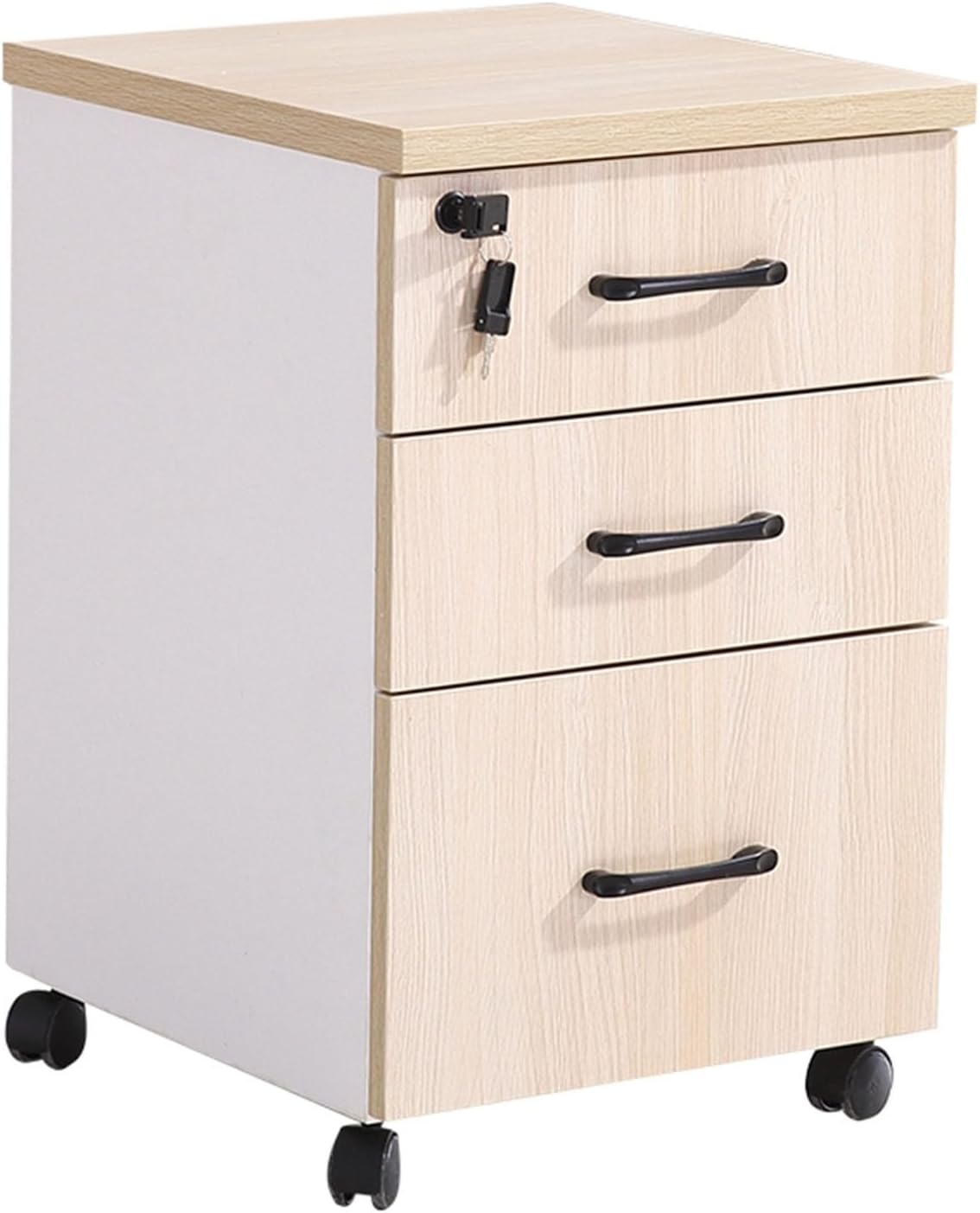 Storage Box Storage Cabinet，Desktop File Cabinet, Lockable File Cabinet, Mobile File Cabinets - Desktop Storage Box with Drawers - Wooden Nightstand, Office Document Cabinet, Storage Cabinet