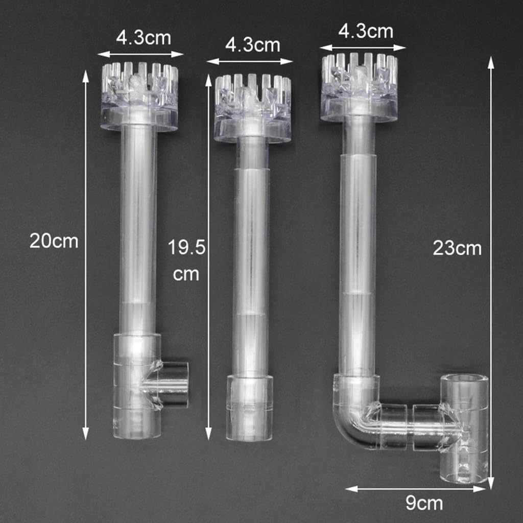 Acrylic Lily Pipe Spin Surface Inflow Filter-Aquarium Surface Oil Skimmer-Durable Water Plant Filter Cleaning Tool,1pc(25mm Bend)