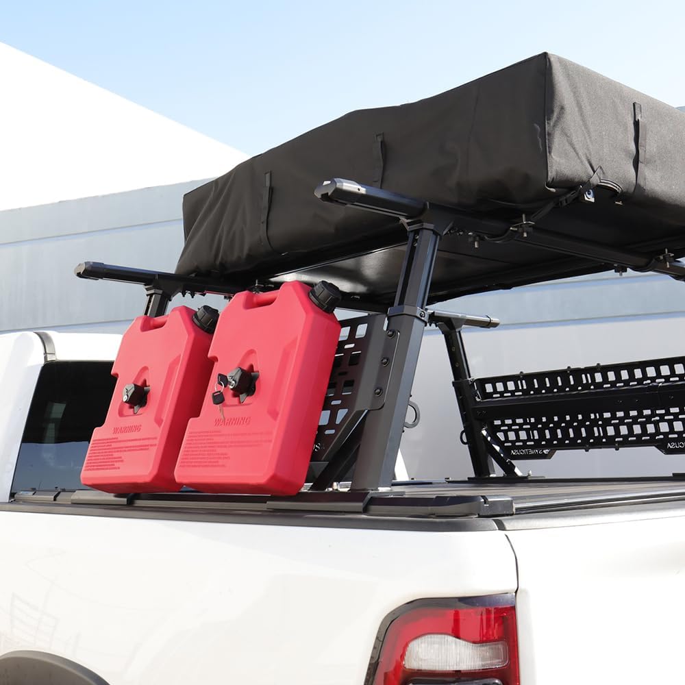 Syneticusa MR Hard Tonneau Cover+R1 Rack+Side Panels Fits 2020-2026 Jeep Gladiator 5ft Truck Bed Waterproof Accessories
