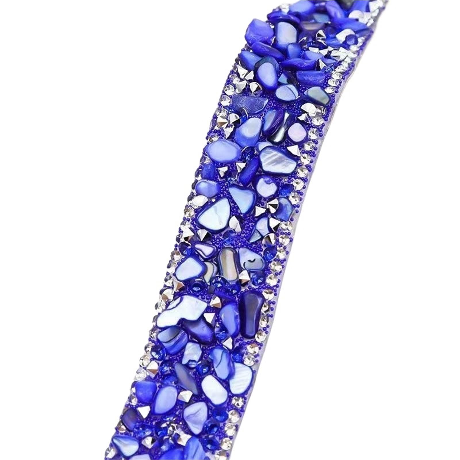 Glitter Tape, DIY Multicolor Rhinestone Ribbon Roll 2 Yards Crystal Fix Tape Applicator Sewing Trim(Blue)