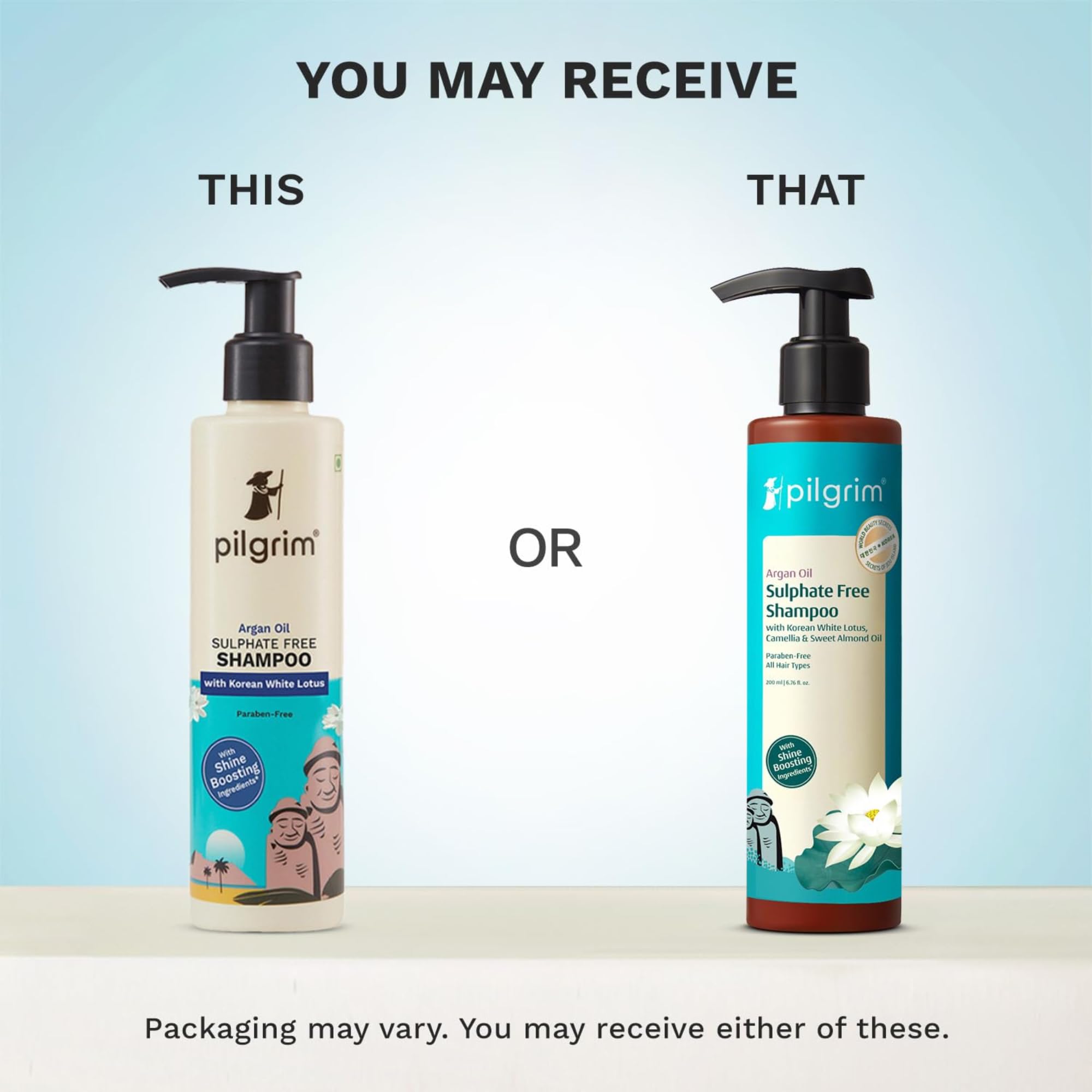 Pilgrim Mild Sulphate Free Shampoo (Argan Oil) For Dry Frizzy Hair, Men and Women, No Sulphate No Paraben, Korean Beauty Secrets (Shampoo), 200ml