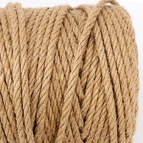 Mukchap 1/4 Inch X 328 Feet Craft Jute Rope, 6Mm X 100M Natural Jute Twine Rope, Twisted Hemp Rope Manila Rope For Gardening, Bundling #TOP2