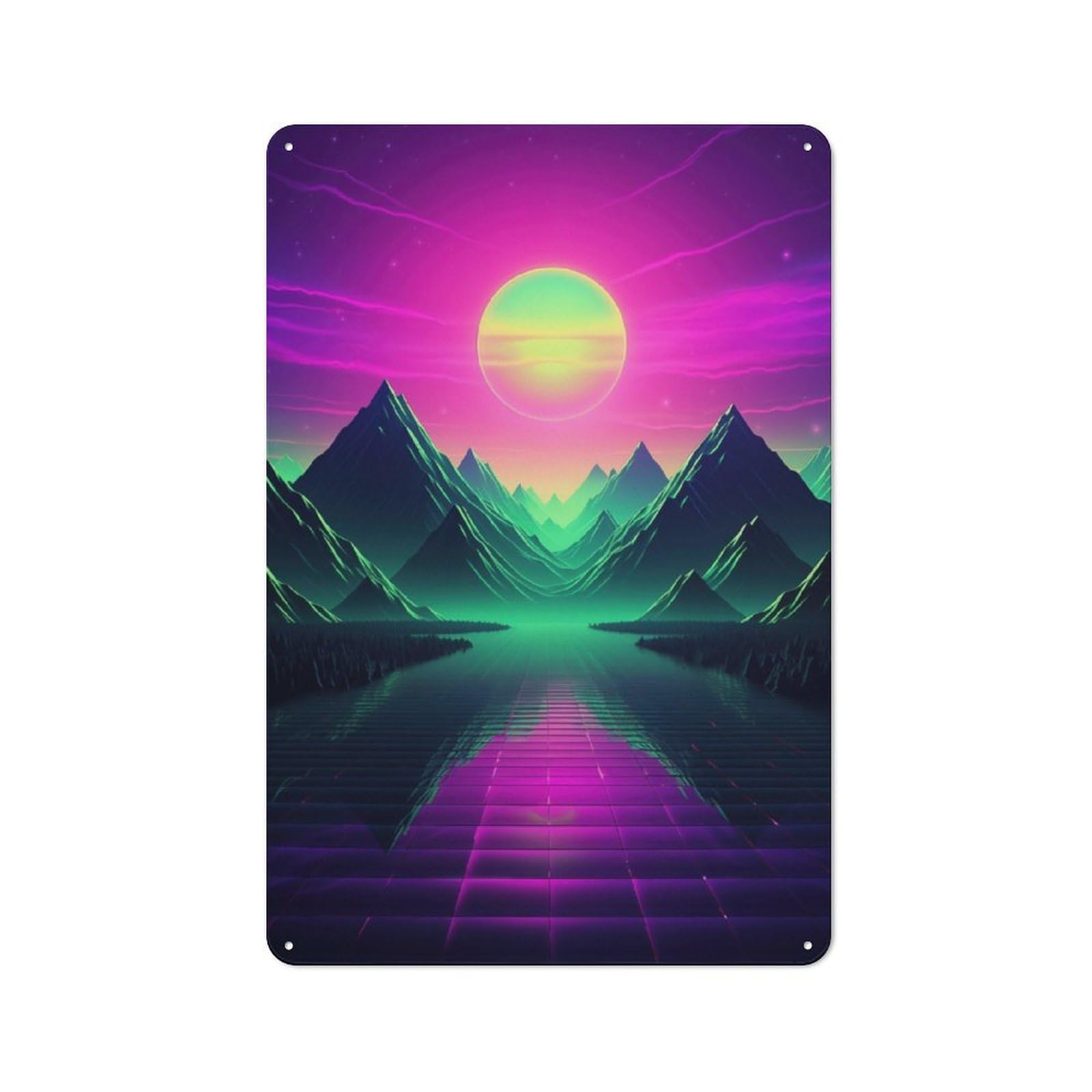 Junmoney Ethereal Retrowave Odyssey Metal Sign 30X20cm With For Hallway Wall, Rustic Decor, Housewarming Present For People Styling Hallway