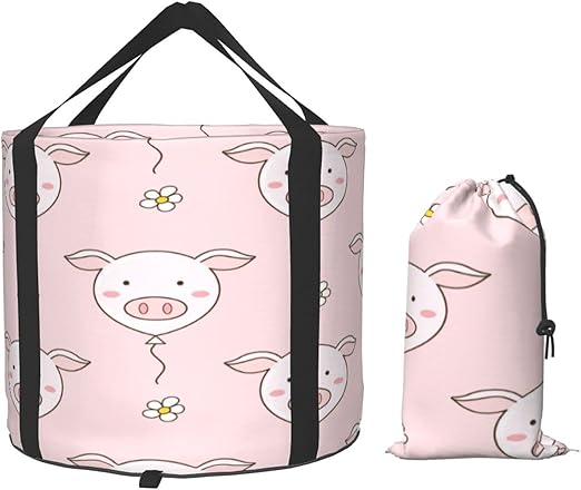 Amazon Co Jp 折りたたみバケツ 足湯用バケツ 泡脚桶 17l かわいい豚の風船とデイジーの花のシームレスなパターン ベクトルイラスト 落書きスタイル 大容量 自立 洗車 キャンプ用バケツ アウトドア 旅行 洗面器 収納袋付き コンパクト スポーツ アウトドア