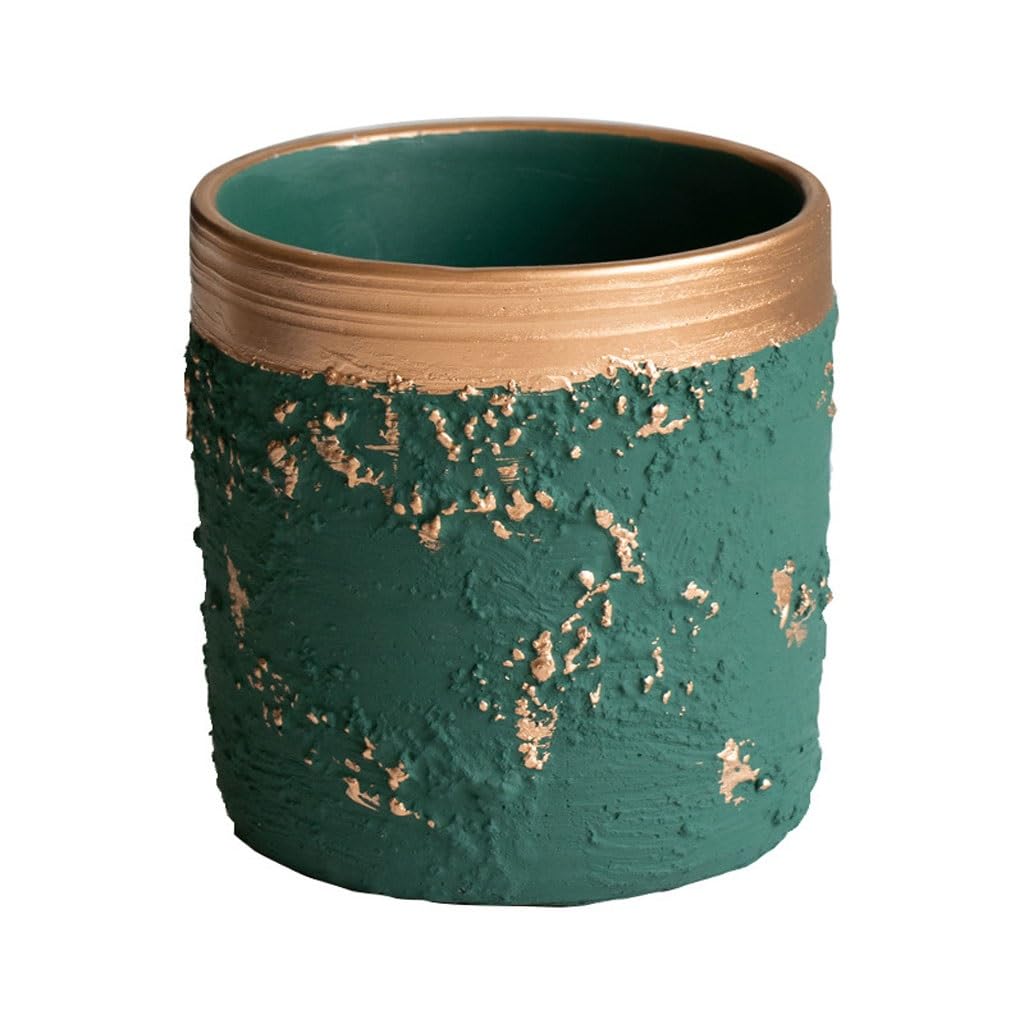 GELASIGE Flower Pots Light Luxury Flower Pots, Simple Round Cement Flower Pots, Indoor Potted Plants, Desktop Cement Flower Pots Outdoor Flower Pots