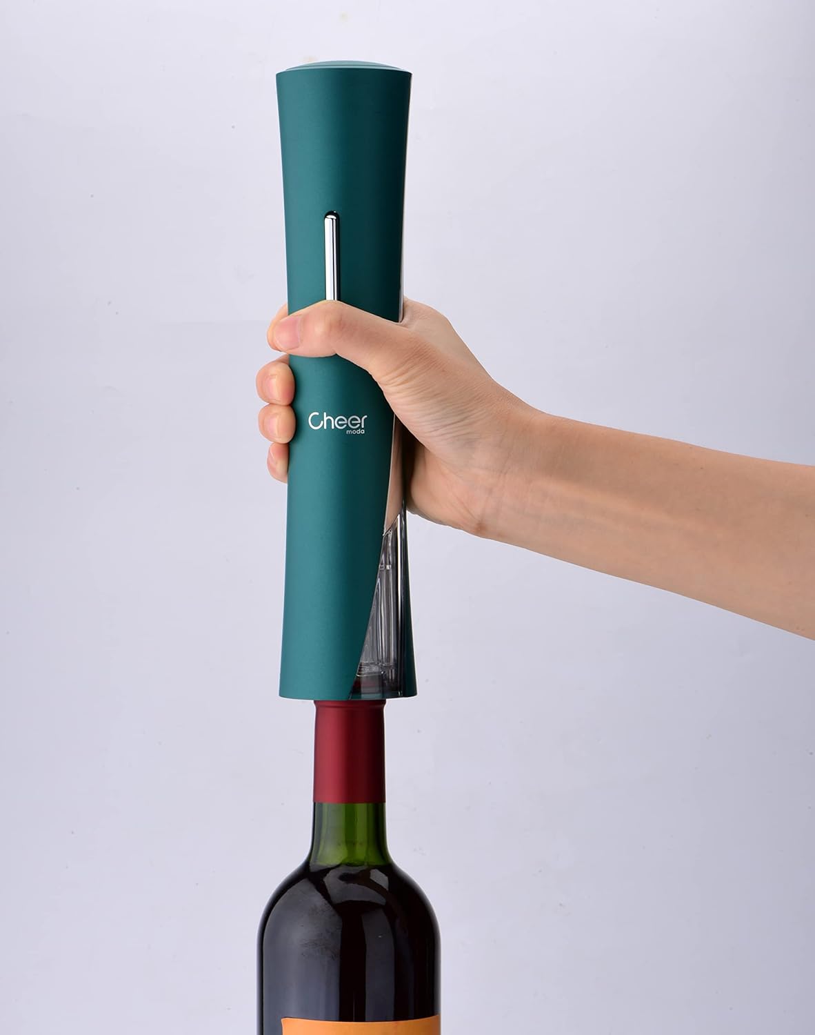 CHEER MODA Skyline Electric Wine Opener, Battery, H275mm, ABS, Green, Kitchen Accessories