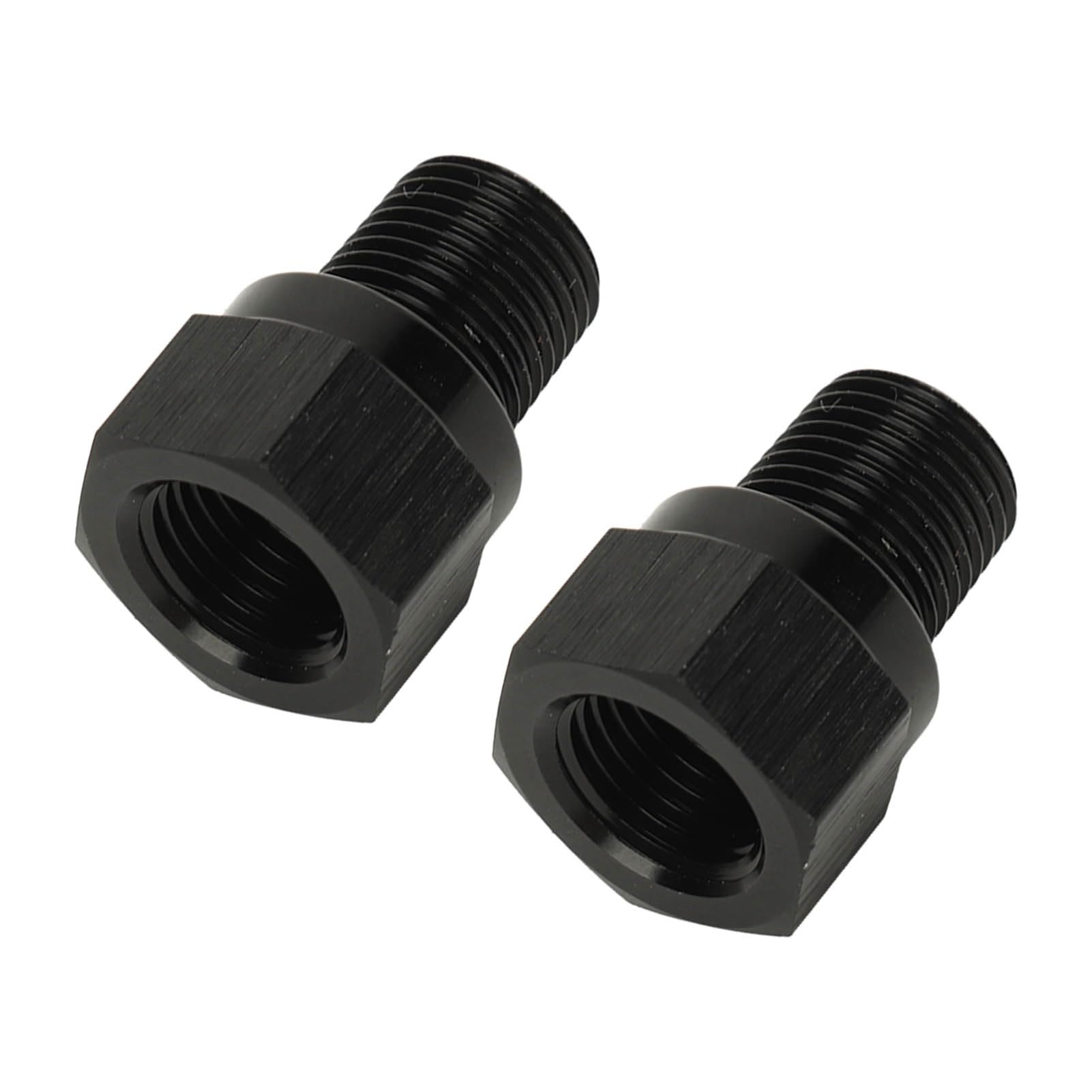 Aramox 2 Piece Oil Pressure Gauge Adapter Set, 1/8 NPT Male to M10x1 Female Thread, Aluminum Alloy for Engine Diagnostics