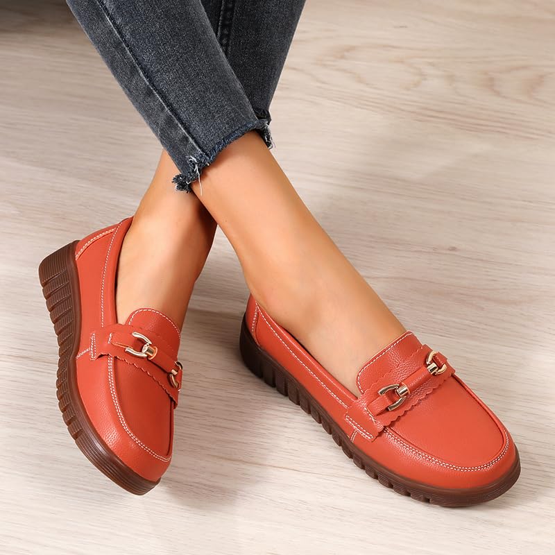 Image of Loafers for Women Business Casual Shoes Comfortable & Lightweight Round Toe Penny Dressy Slip On Work Flats