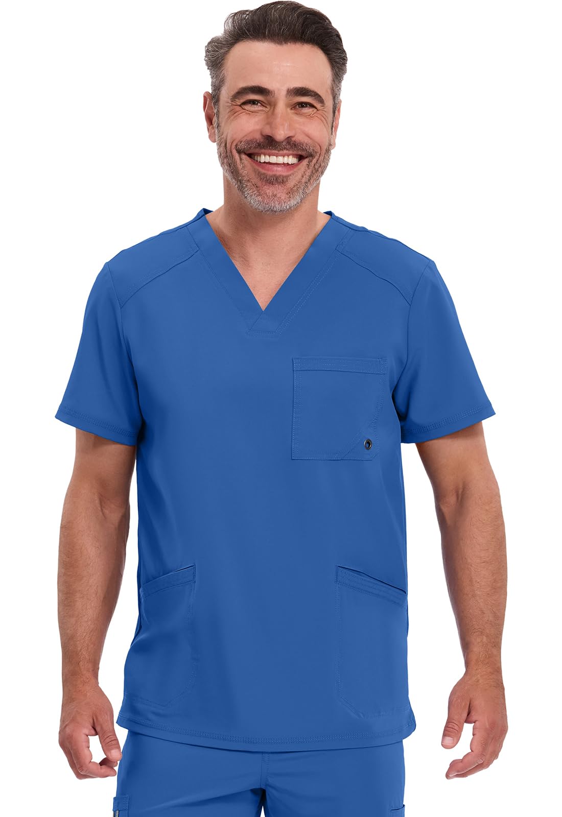 Cherokee Infinity Men's V-Neck Scrub Top with 3 Pockets and 360° Stretch